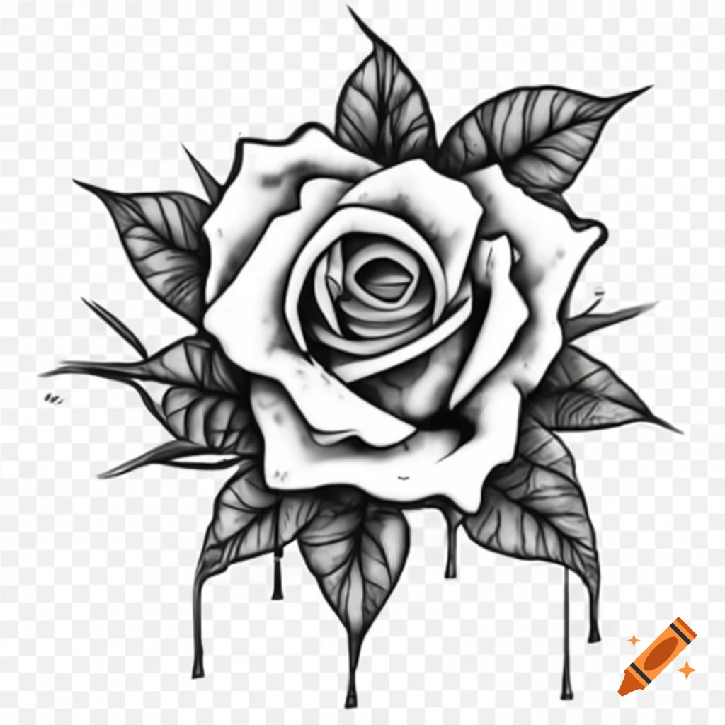 Graffiti art featuring a rose and four skulls on craiyon