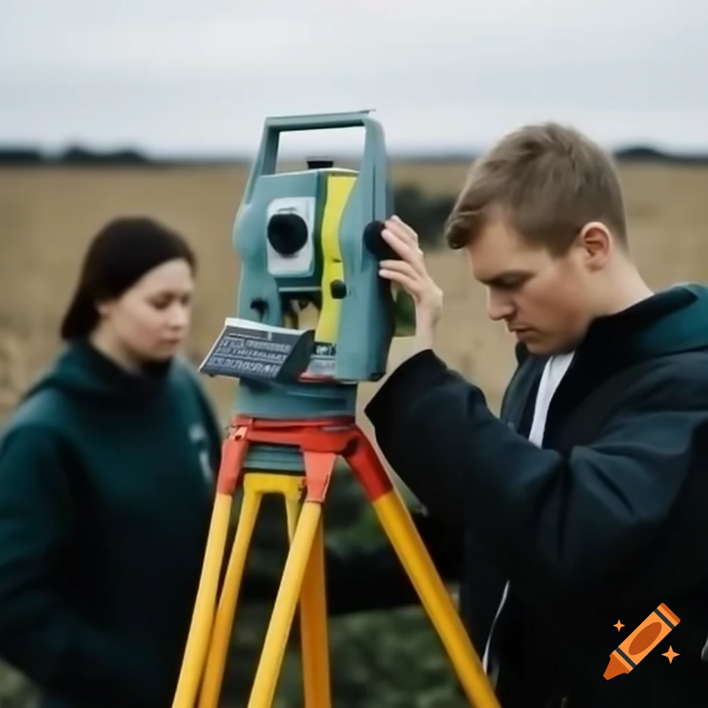People wearing warning jackets surveying fields
