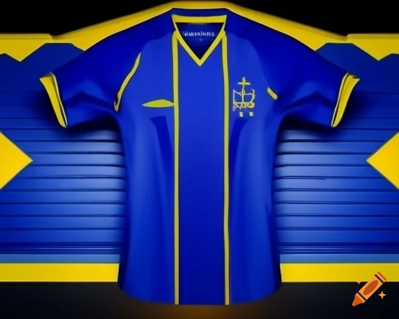 Jersey Design With Blue Yellow Accents And White Stripes Symbolizing jersey-design-with-blue-yellow-accents-and-white-stripes-symbolizing