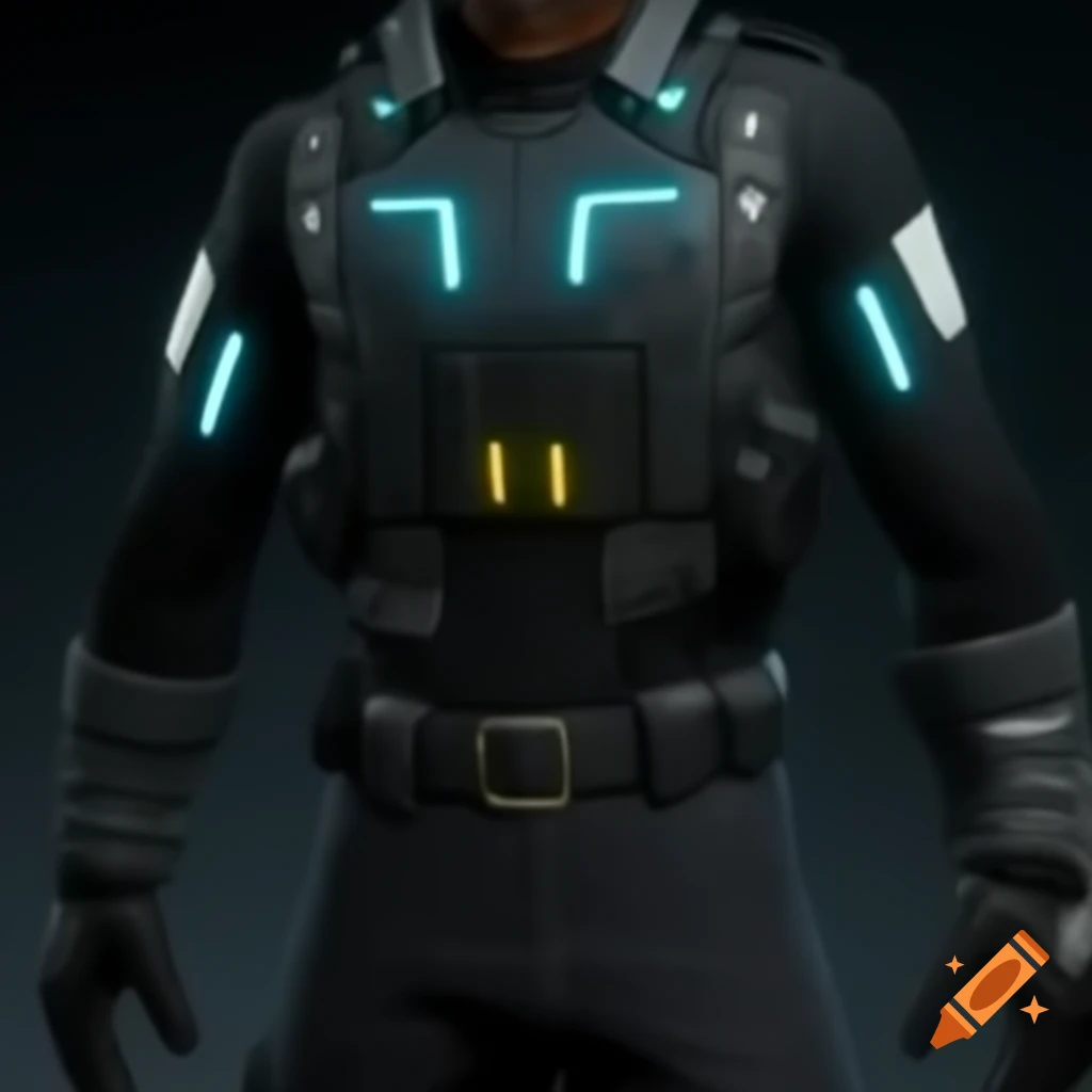 Cyberpunk military uniform design