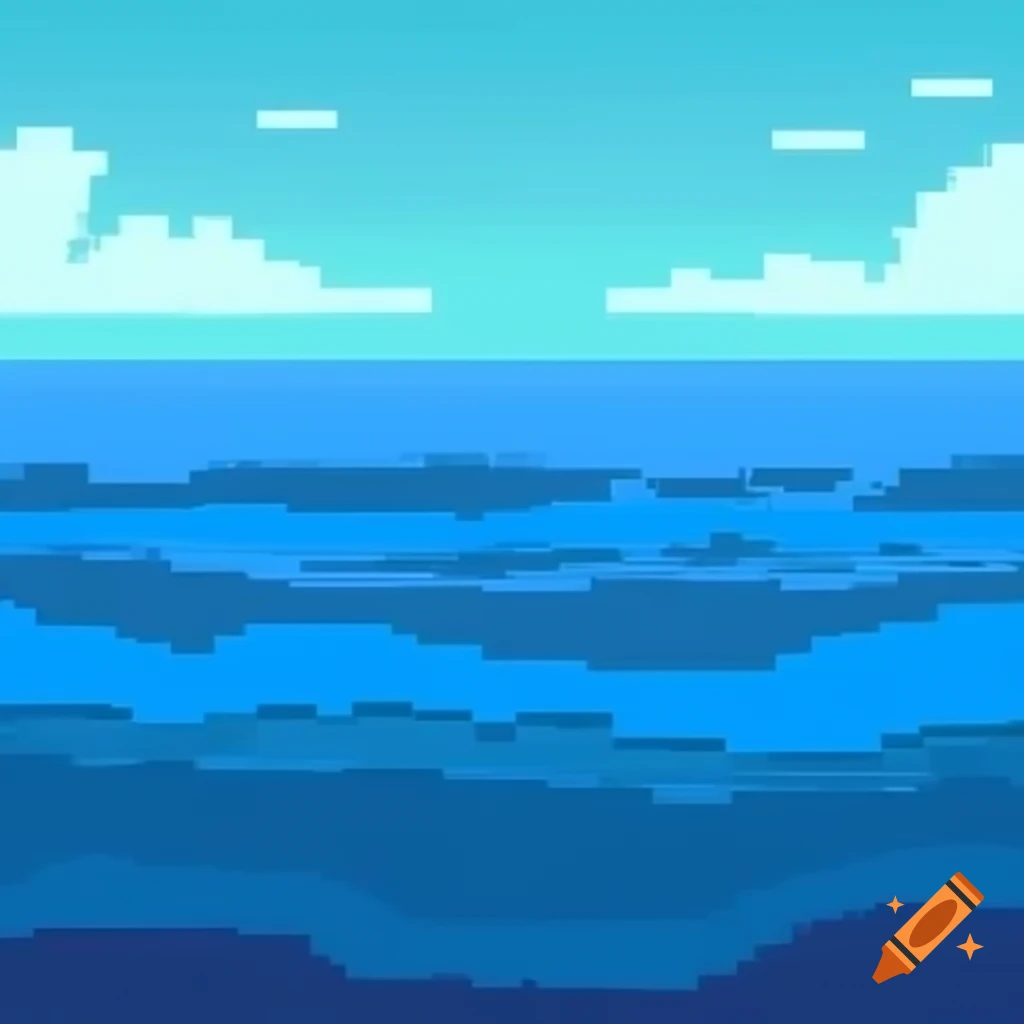 Pixelated ocean background for video game