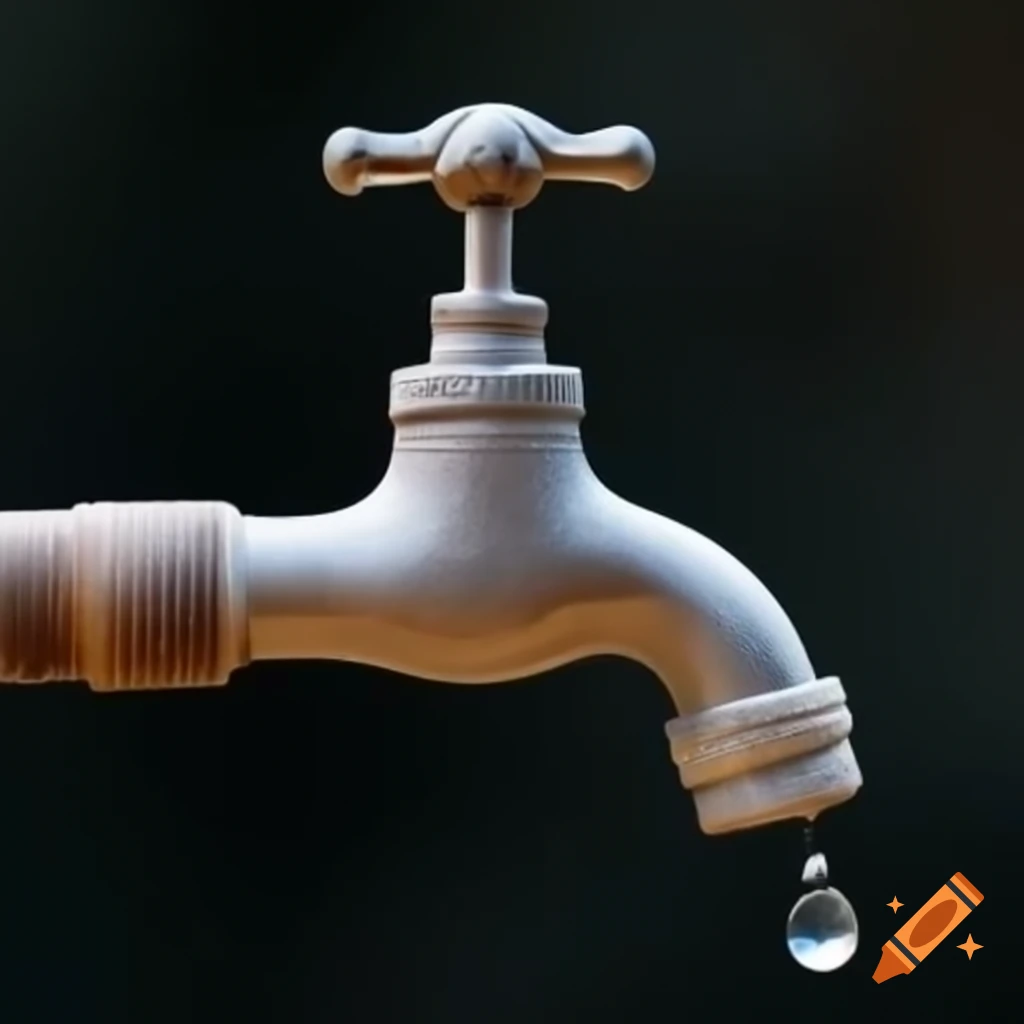 Dry tap with a single water drop dripping