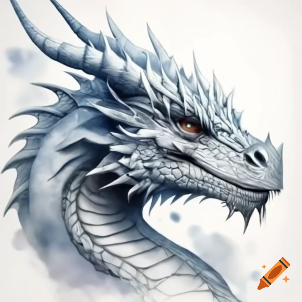 Watercolor illustration of a dragon