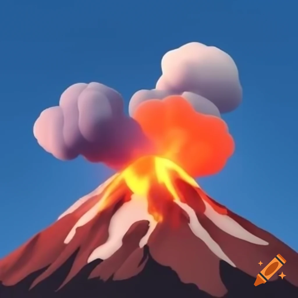 Smiling volcano emoji
