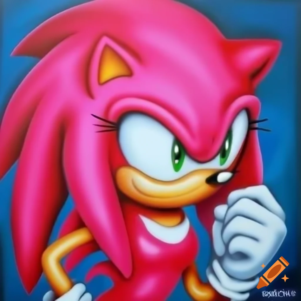 Hot pink female character inspired by Sonic the Hedgehog on Craiyon