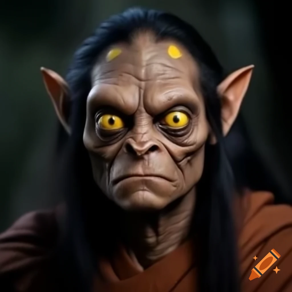 Realistic depiction of a hobgoblin monk with unique features