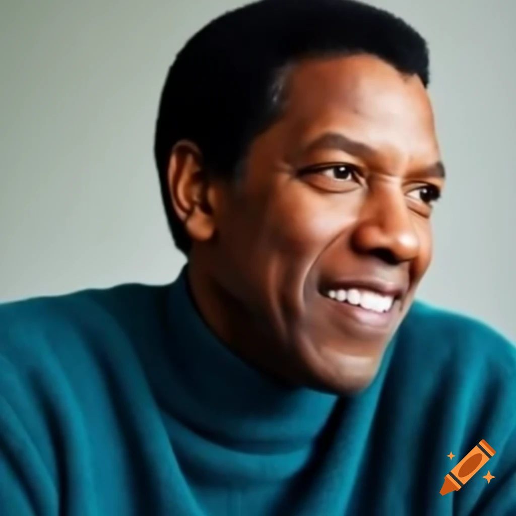 Denzel Washington In A Teal Sweater On Craiyon