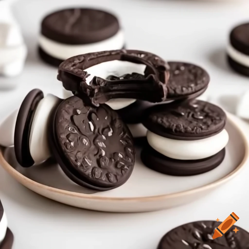 Oreo cookie with marshmallow filling