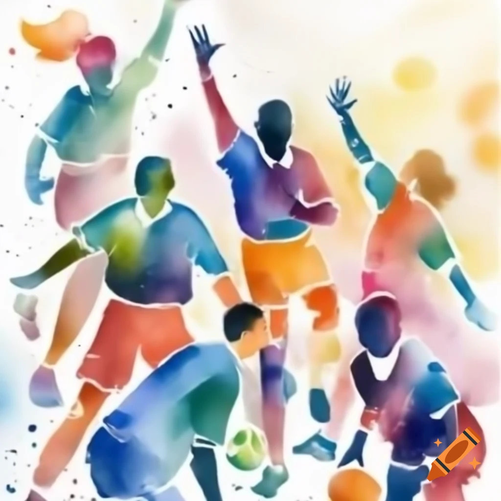 Watercolor representation of International Day of Sport for Development and Peace