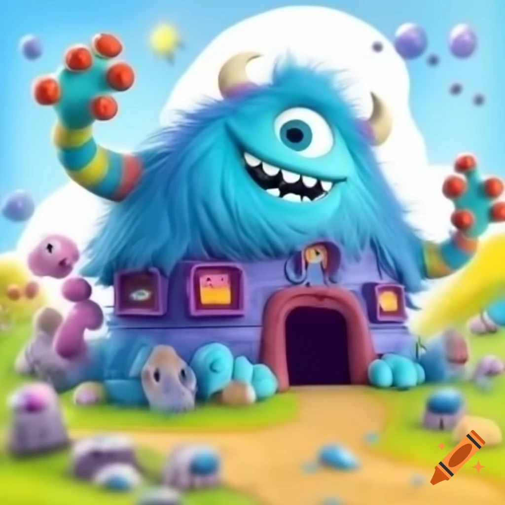 Colorful little monsters clubhouse, playful design