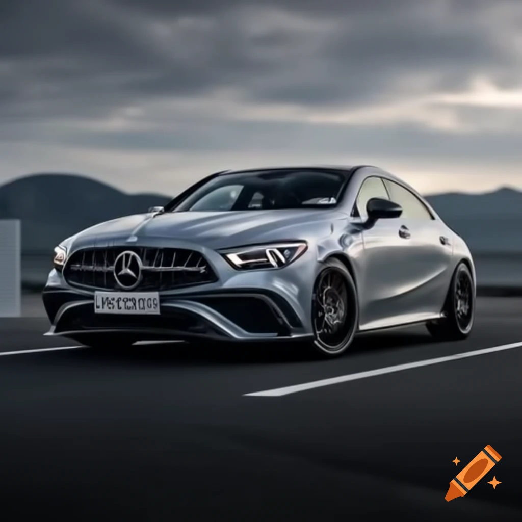 Grey Mercedes CLA A35 AMG parked in Tokyo parking lot