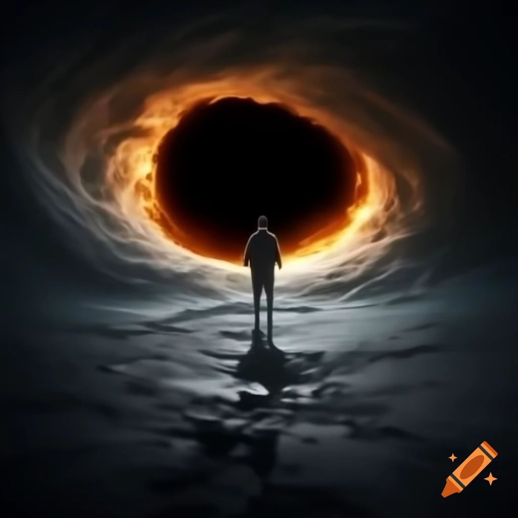 Abstract representation of a shadow resembling a hole in the universe
