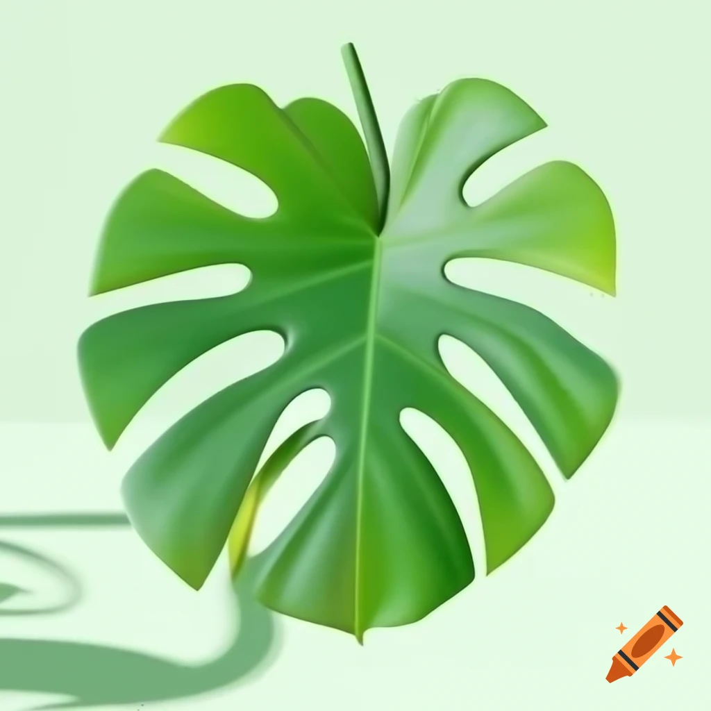 3D depiction of a Monstera plant leaf