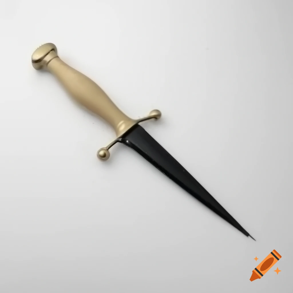 Pointy trench dagger against white background