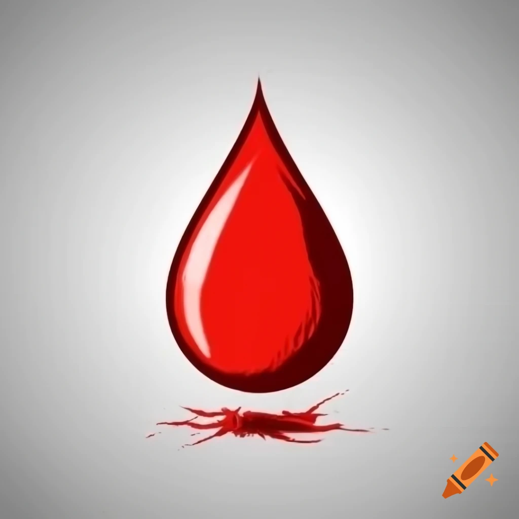 Abstract album cover featuring a drop of blood with fire reflection on a white background