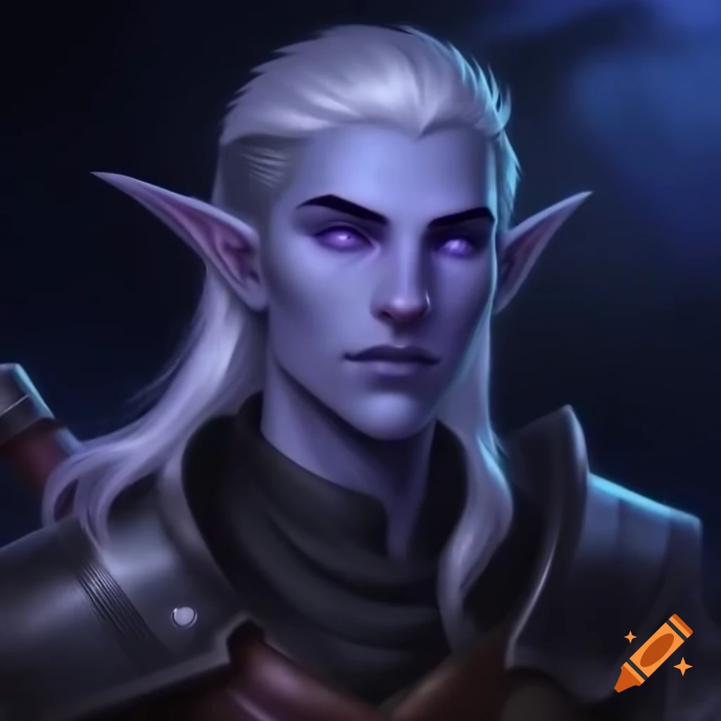 Wood Elf Soldier Druid Character With Blue Skin And Armor On Craiyon