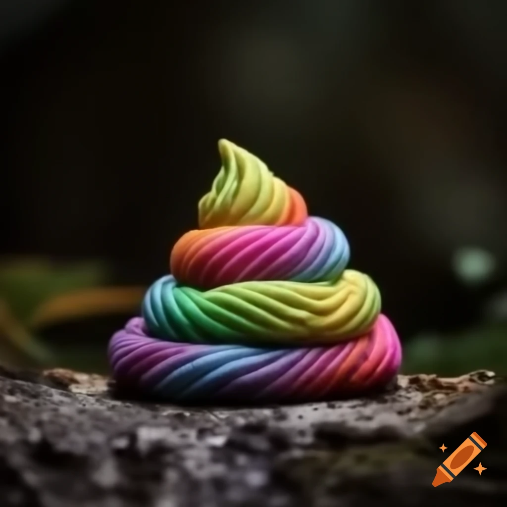 Colorful magical artistic representation of excrement