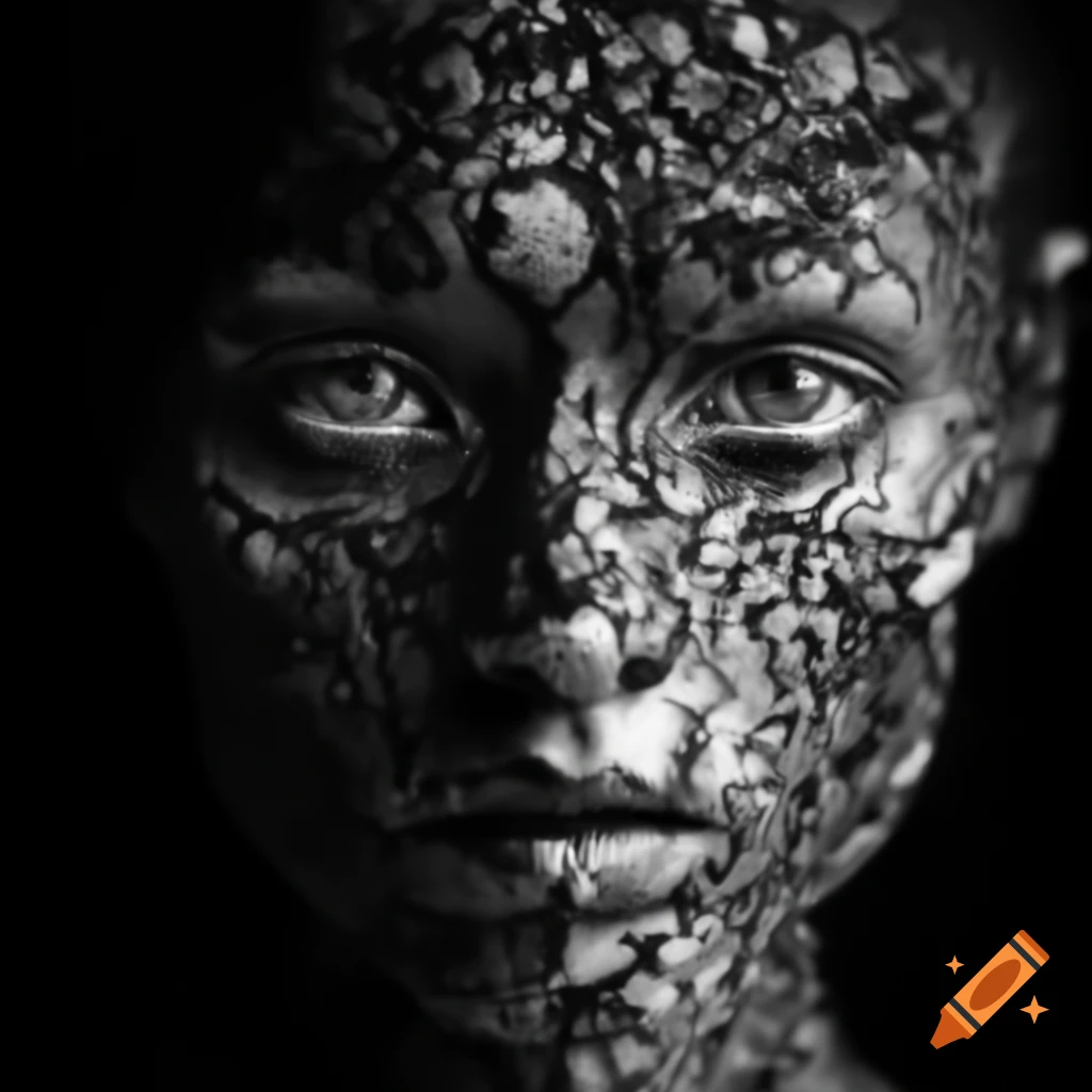 Abstract black and white photo representing organic life with emotive composition