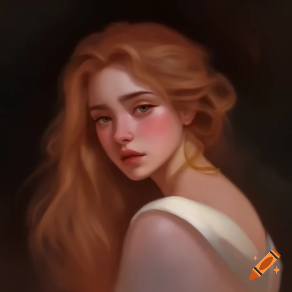 Princess feeling sad in an oil painting style