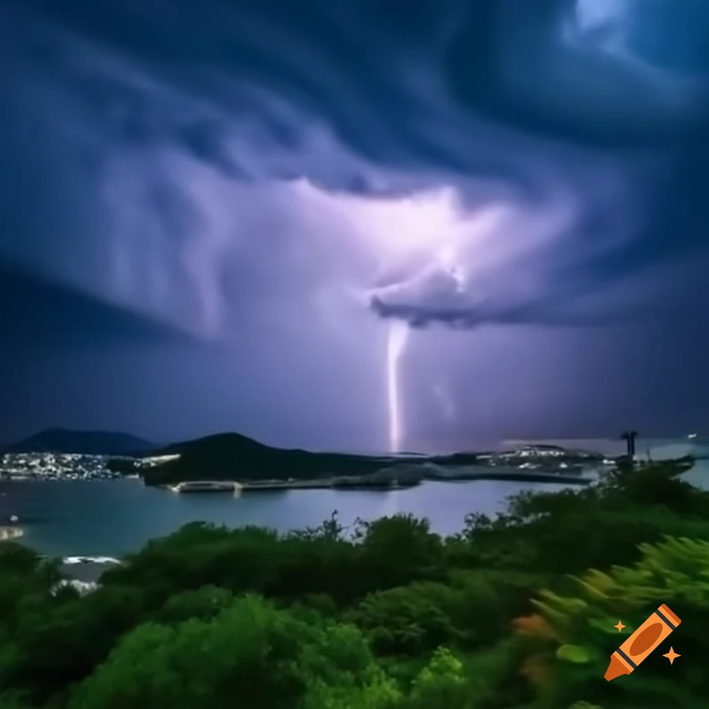 Tropical storm impacting coastline in Korea