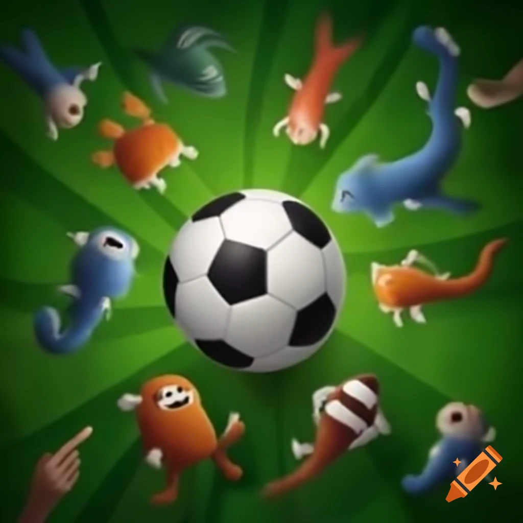 Football game featuring fantastical creatures in an imaginative setting