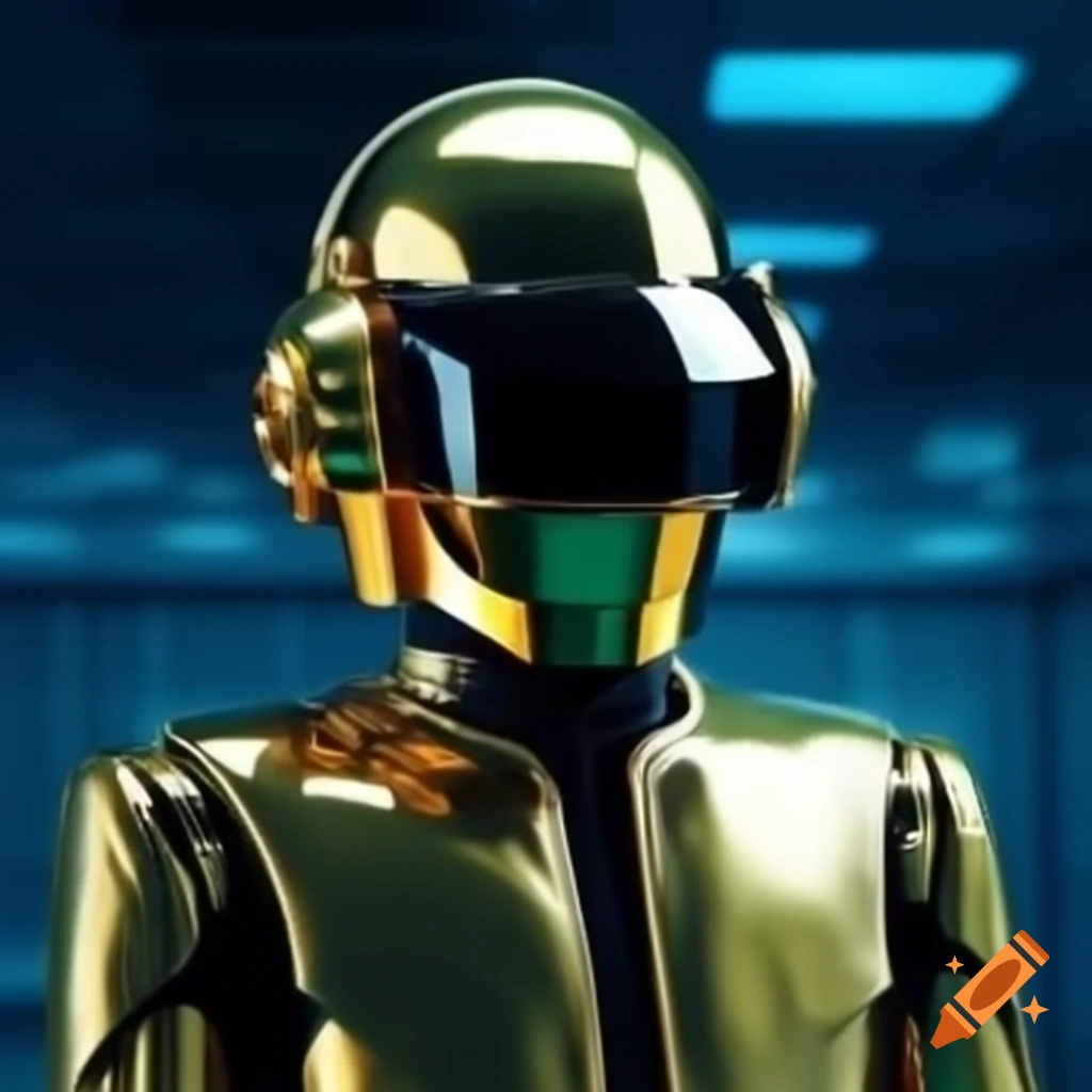 Robot resembling Daft Punk, showcasing futuristic design