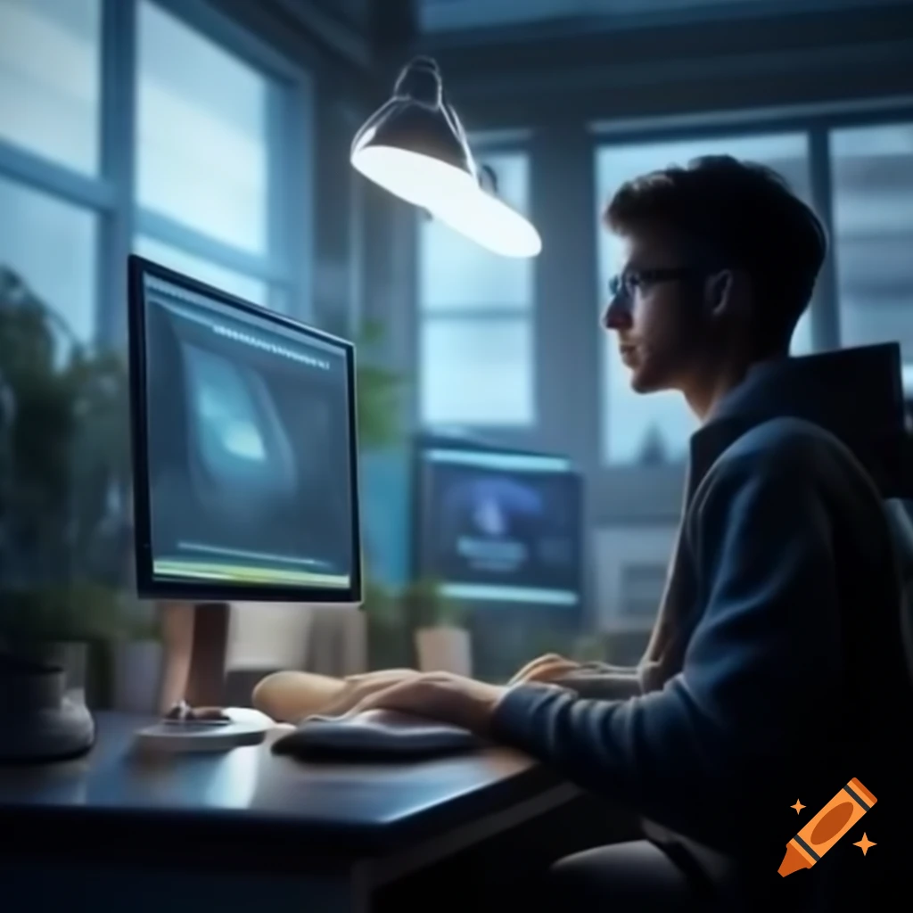 Studying at a computer
