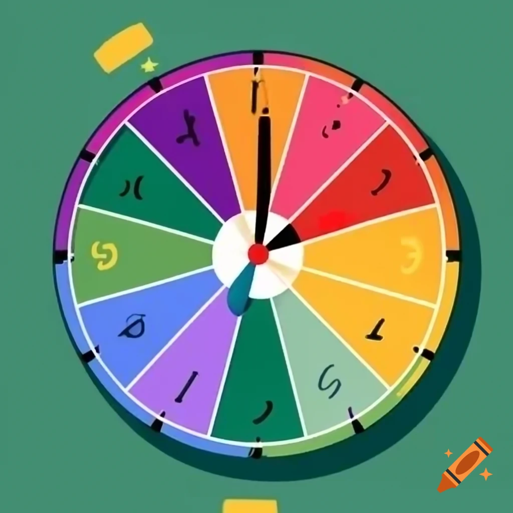 Color wheel designed as a clock on craiyon