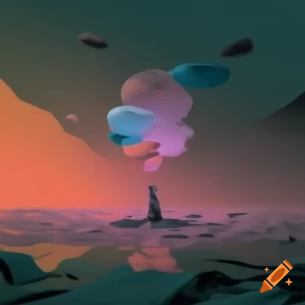 Surreal monochrome art piece