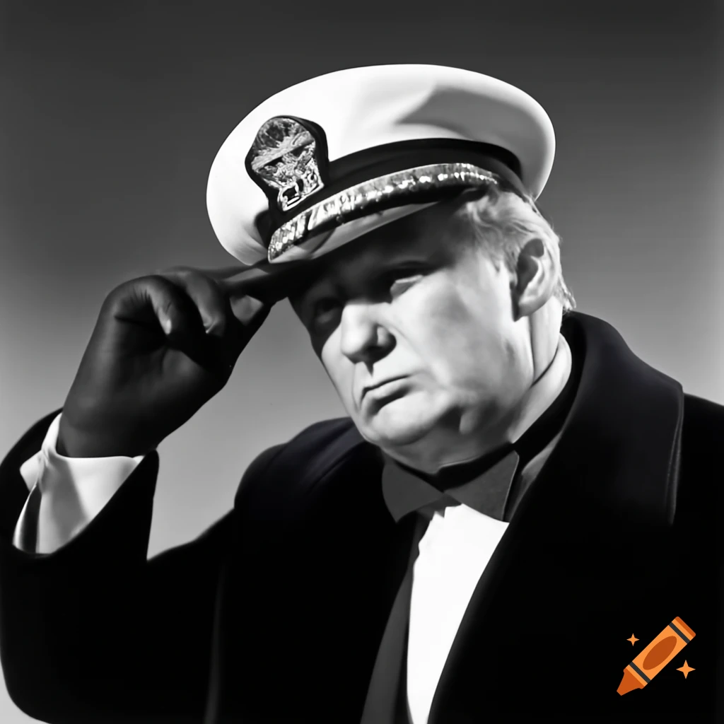 Donald Trump illustrated as Captain Filip in 1950 Panavision style
