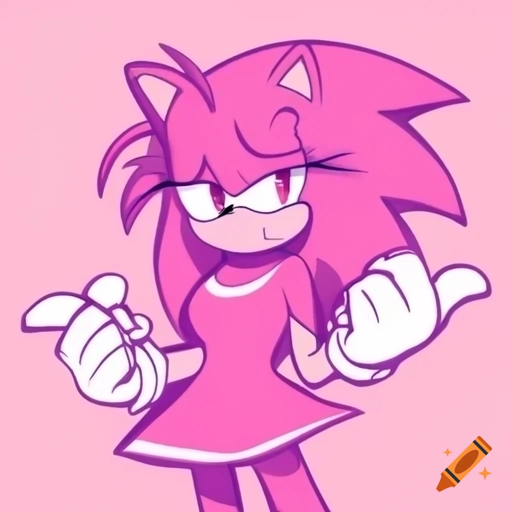 Hot pink female version of Sonic the Hedgehog