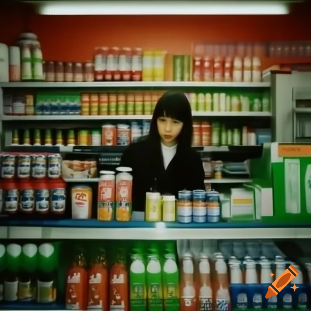 Claustrophobic convenience store interior