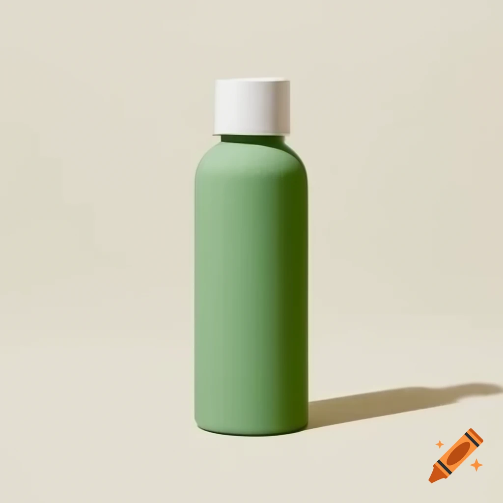 Plain green shampoo bottle