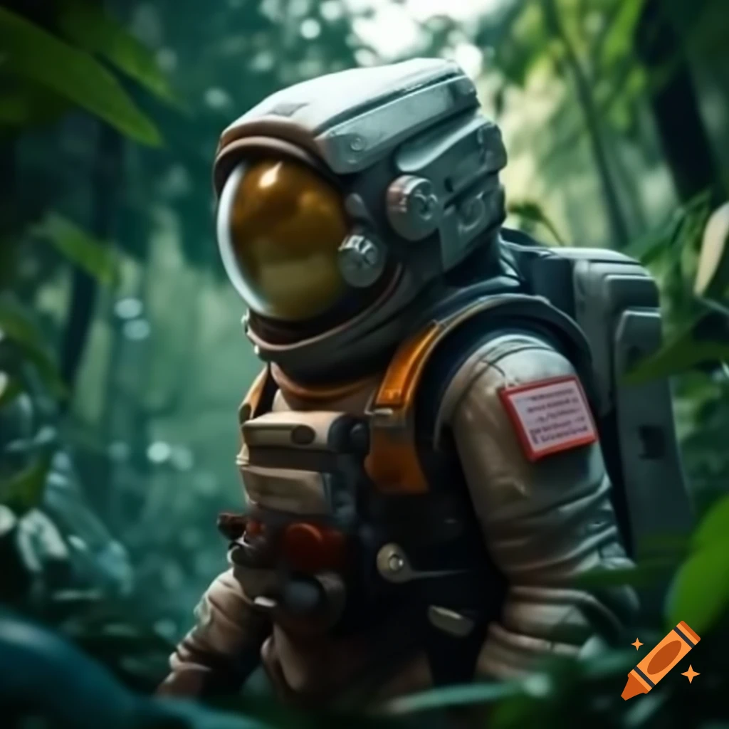 Futuristic astronaut exploring uncharted territories