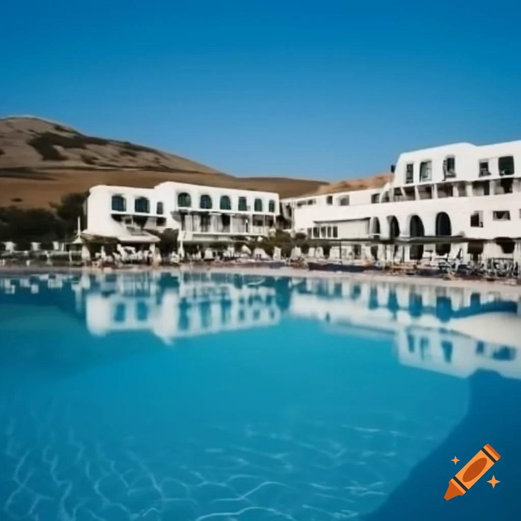 Beautiful Greek island resort overlooking the sea