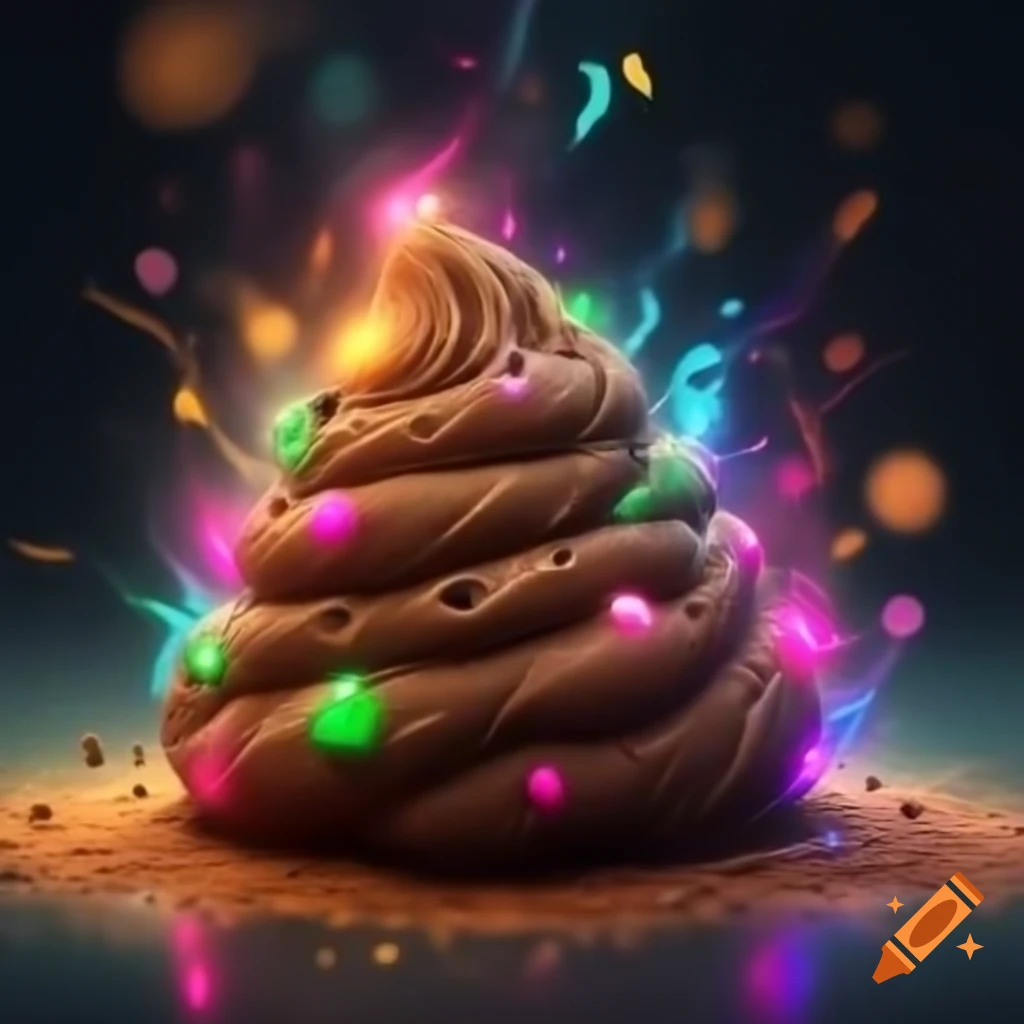 Colorful magical artistic representation of excrement
