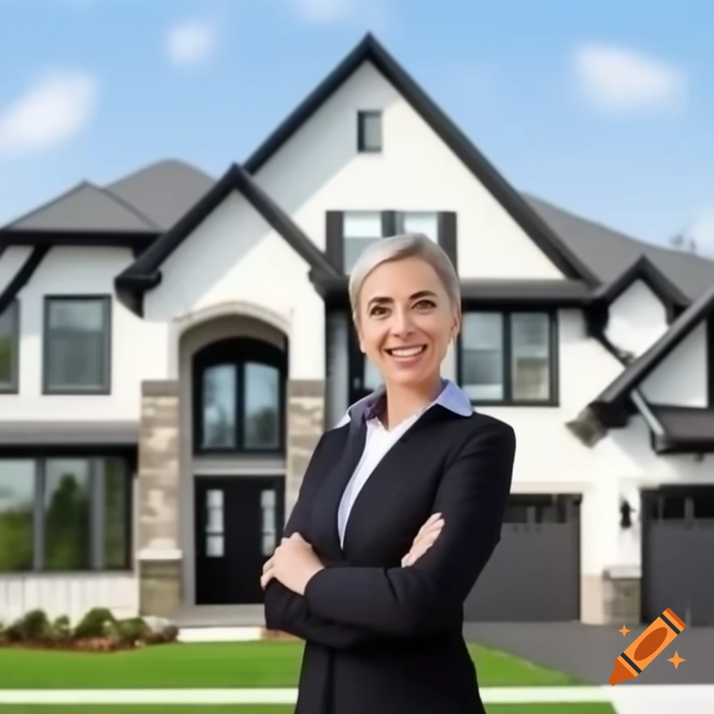 Real estate agent showing beautiful house to potential buyers