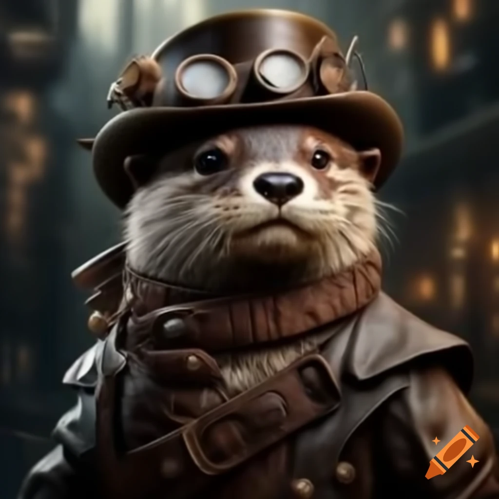 Steampunk otter character design