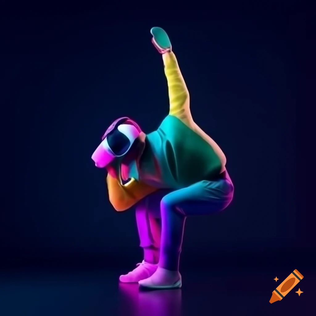 Colorful virtual reality world seen through stylish headset