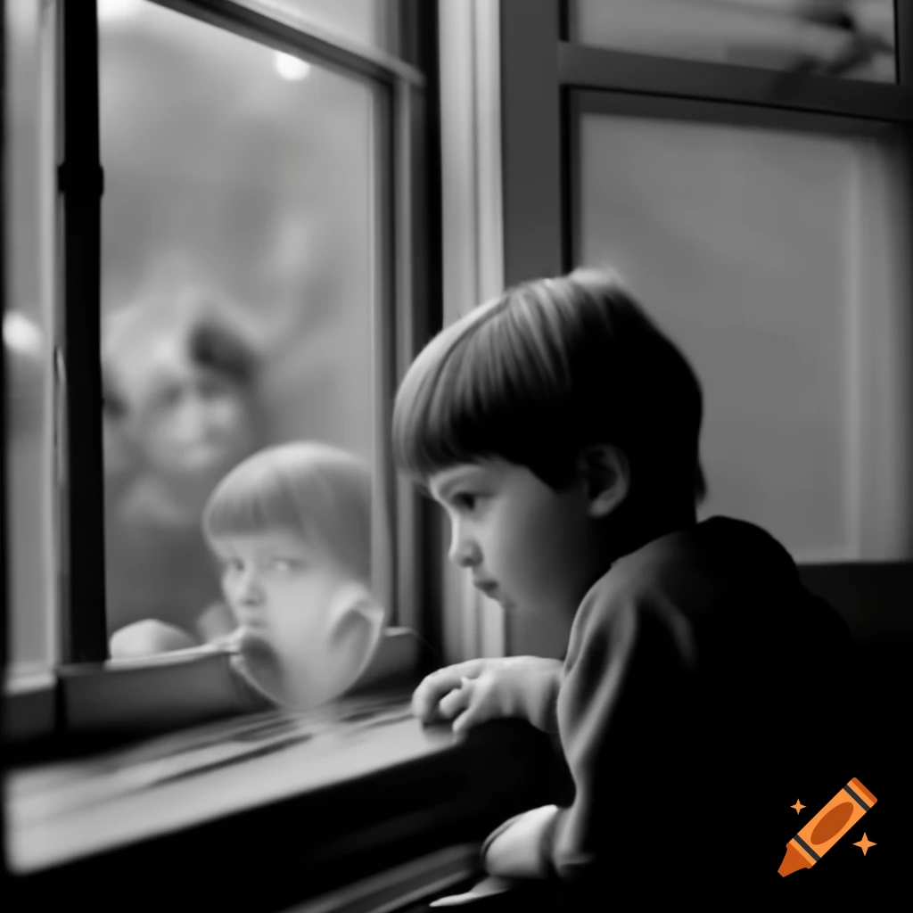 Peter Griffin character looking at children through a window
