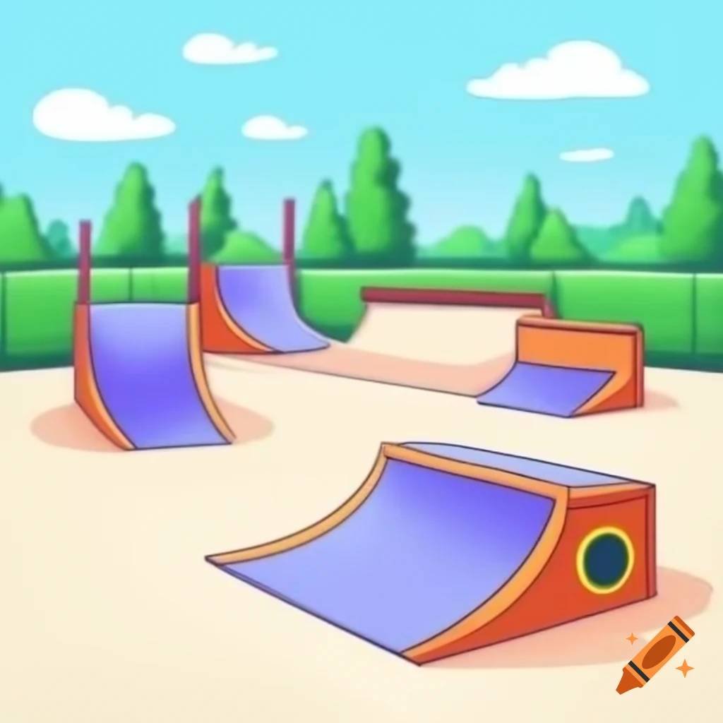 Cartoon style skate park