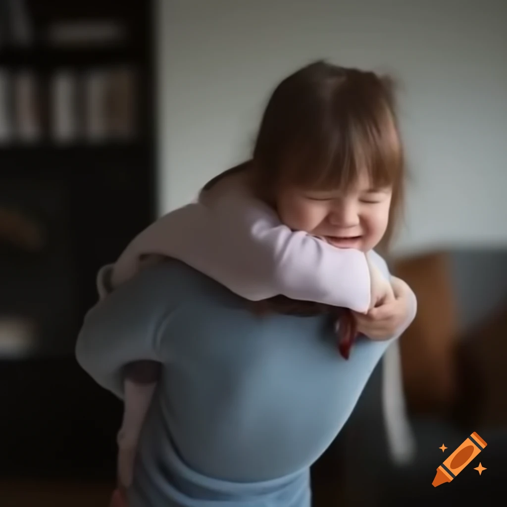 Little sister giving big brother piggyback ride in pajamas indoors