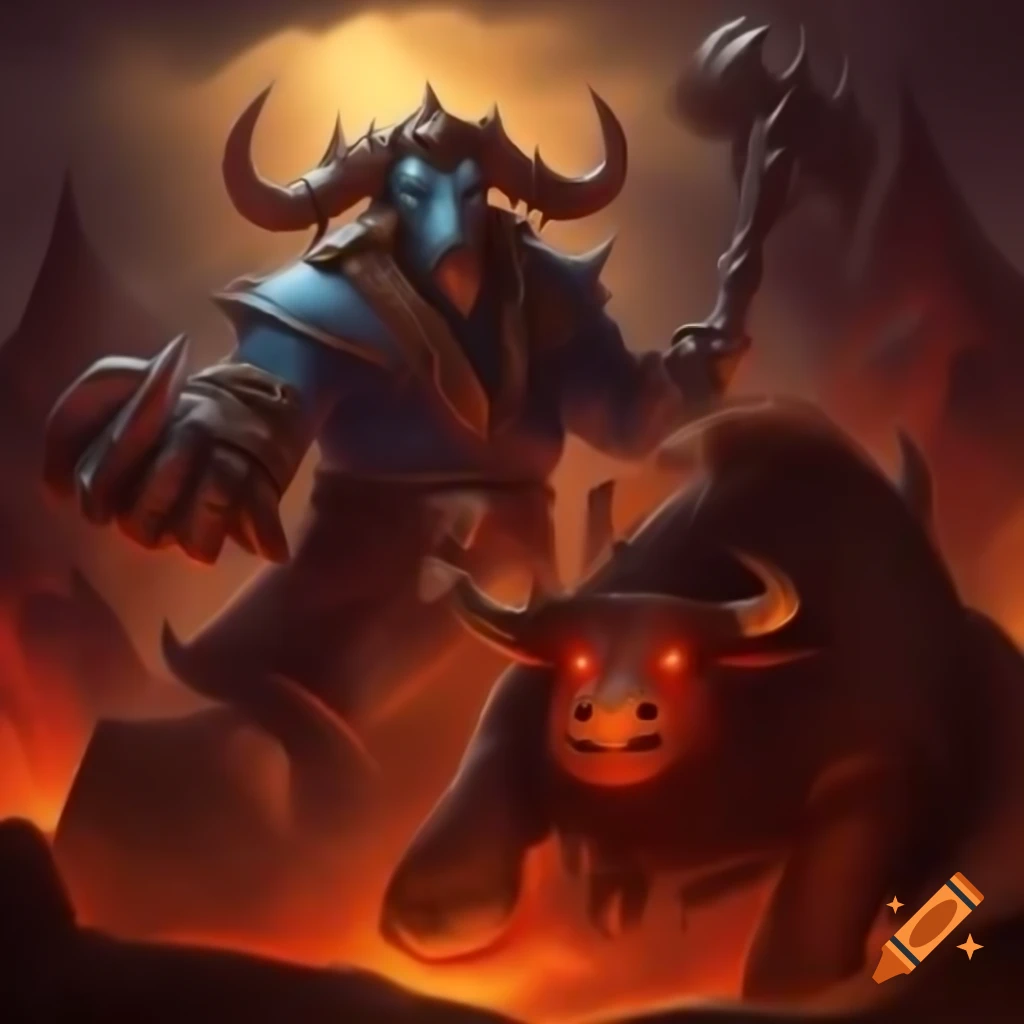Battle scene with Storm cow and magma cow fighting nerubians in World of Warcraft