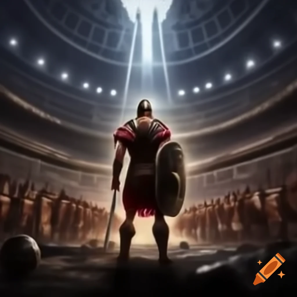 Gladiator entering ancient arena