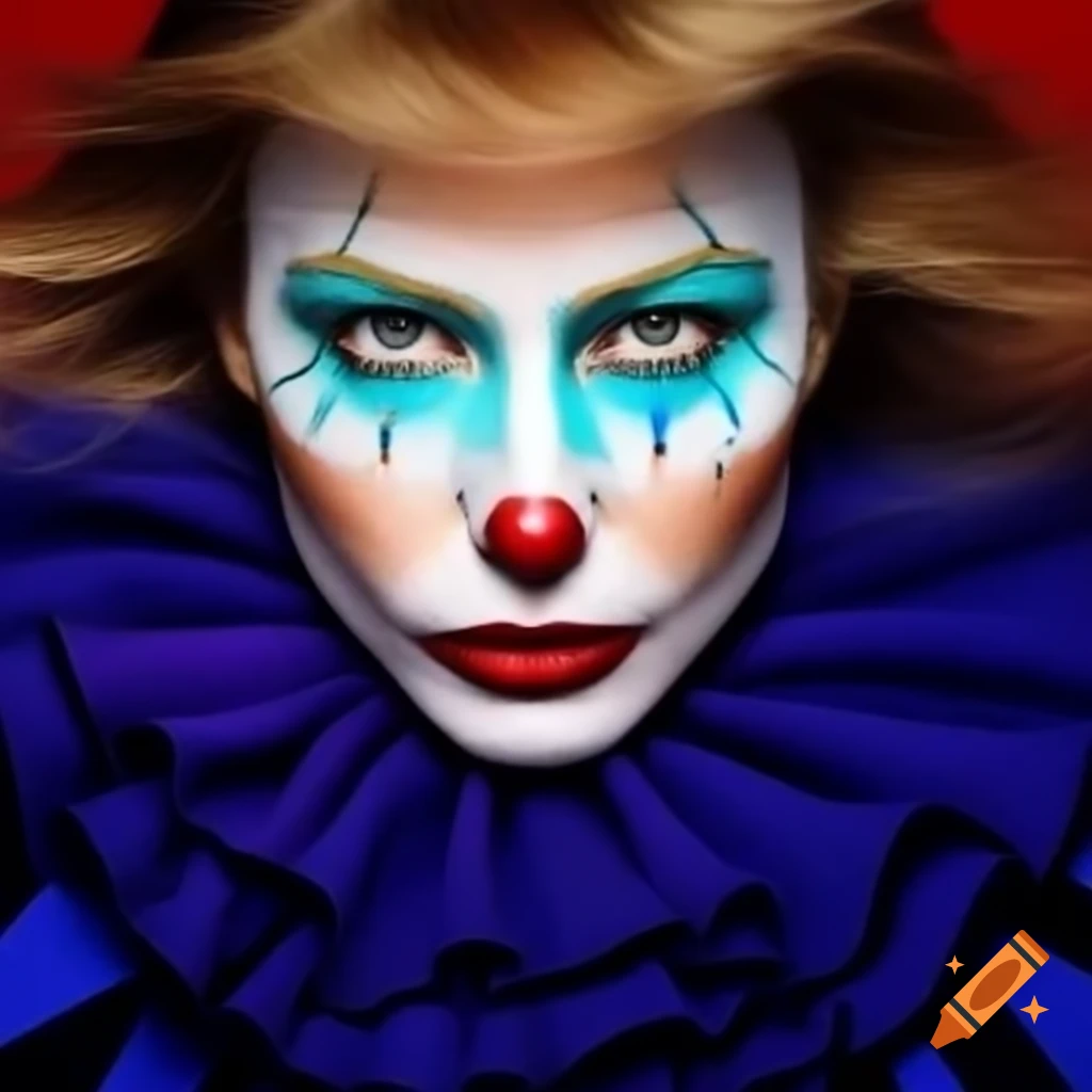 Melania Trump with harlequin face paint