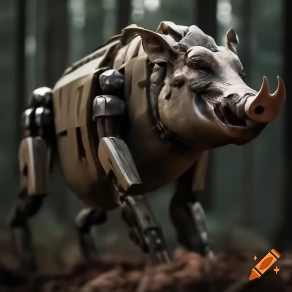 Robot version of Erling Haaland hunting boar