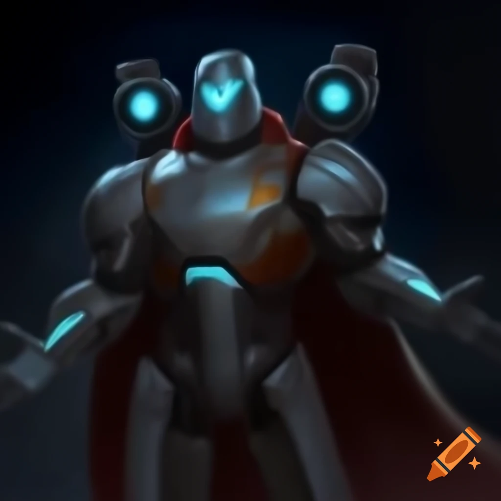 Digital painting of Imbroglio, the Iron Sentinel of The Wand in Keyforge art style