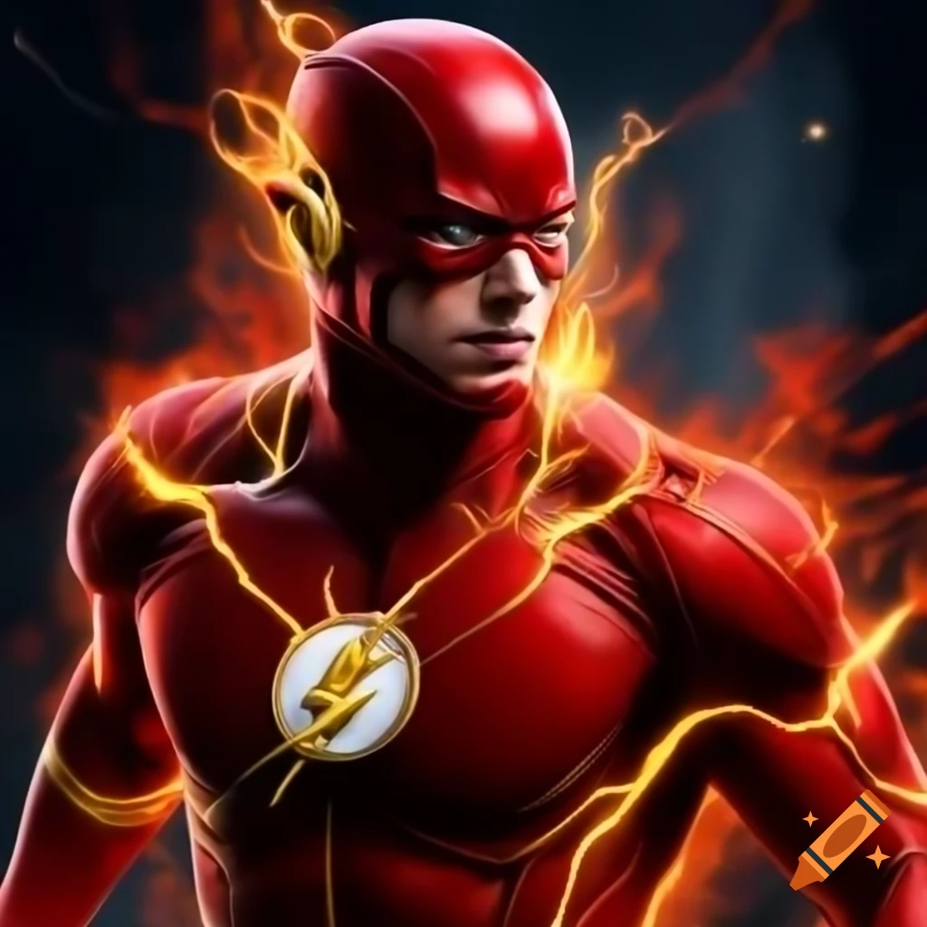 Realistic portrayal of Flash superhero utilizing speedforce