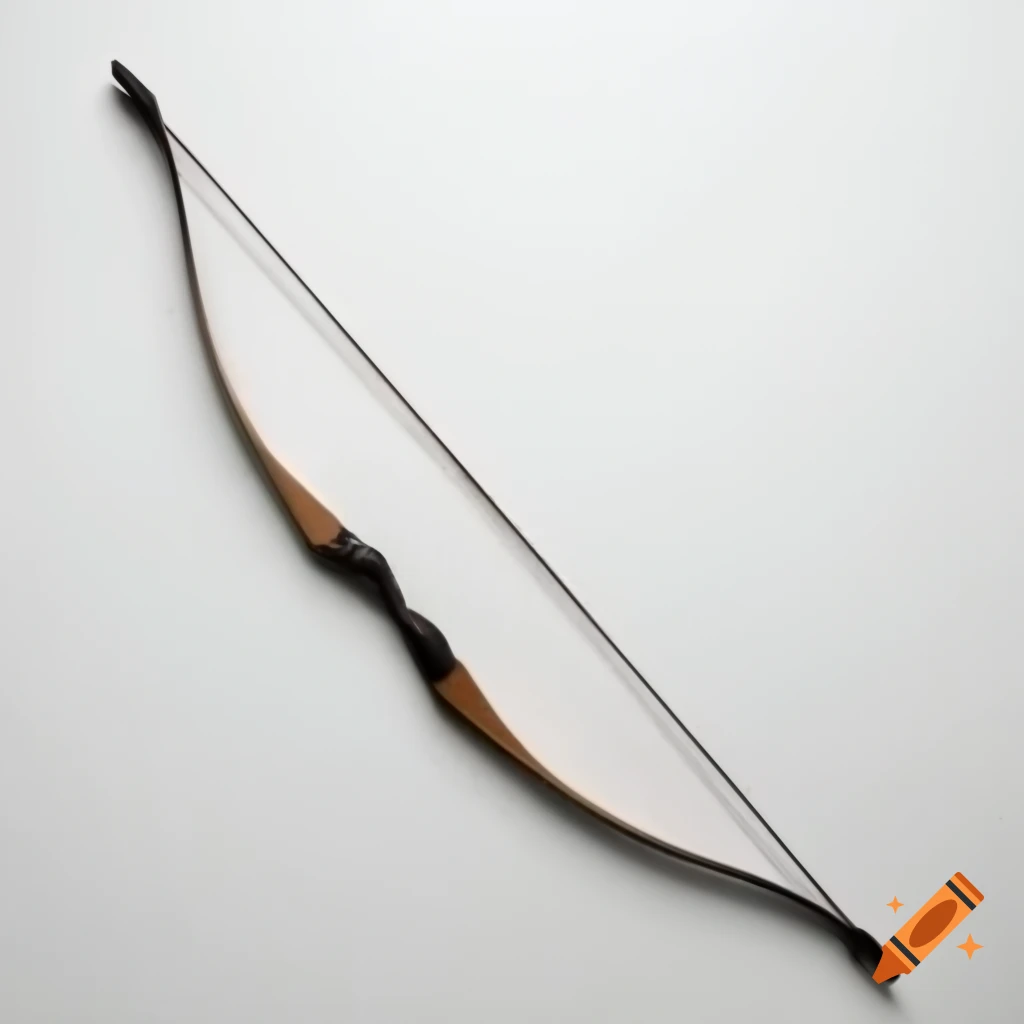 Medieval bow displayed on white background