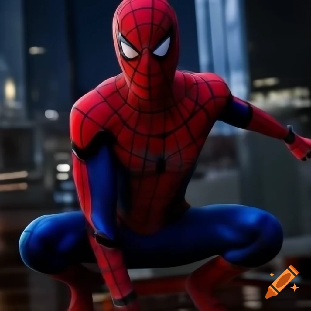 Spiderman and Thanos character combination